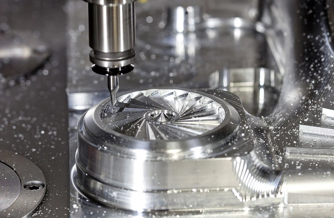 CNC machining center working CNC machining center working